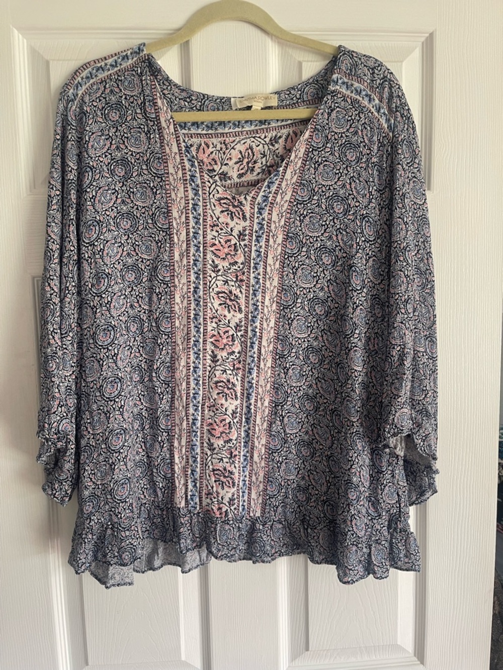 Cynthia Rowley Printed Floral Tunic in Pink and Blue